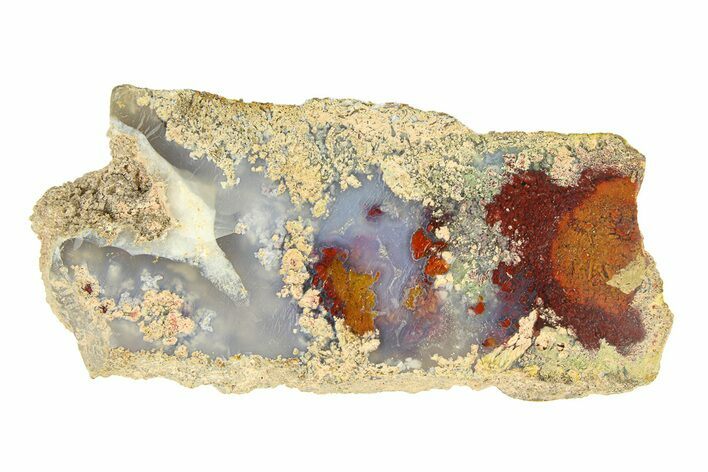 Polished Colorful Plume Agate Slab - Java, Indonesia #293370